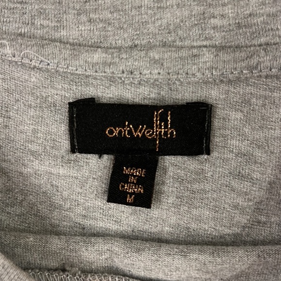 Ontwelfth Grey Cotton Tee with White Chiffon Flutter Sleeves - Picture 4 of 5